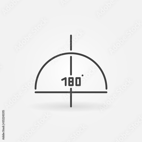 180 degrees graph linear vector concept minimal icon or logo element