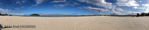 Panoramic landscape of Ibiraquera beach in Santa Catarina Brazil, in a day without anyone.