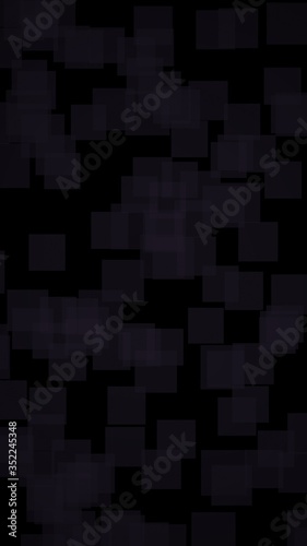 Fototapeta Naklejka Na Ścianę i Meble -  Black abstract background. Backdrop with grey squares. Vertical orientation. 3D illustration