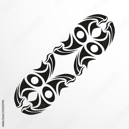 Black-white pattern for a tattoo on a light background. Vector illustration.