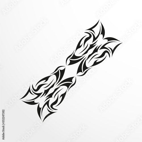 Fototapeta Naklejka Na Ścianę i Meble -  Black-white pattern for a tattoo on a light background. Vector illustration.
