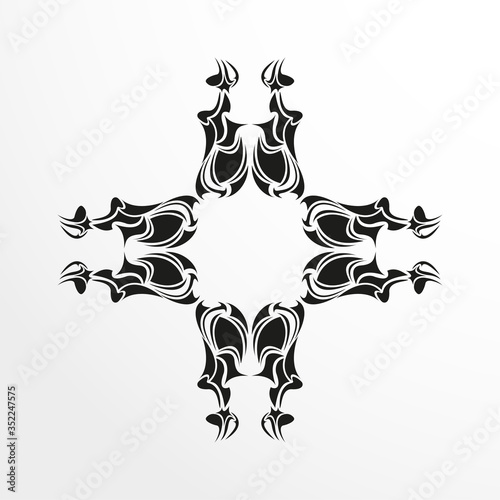 Black-white pattern for a tattoo on a light background. Vector illustration.