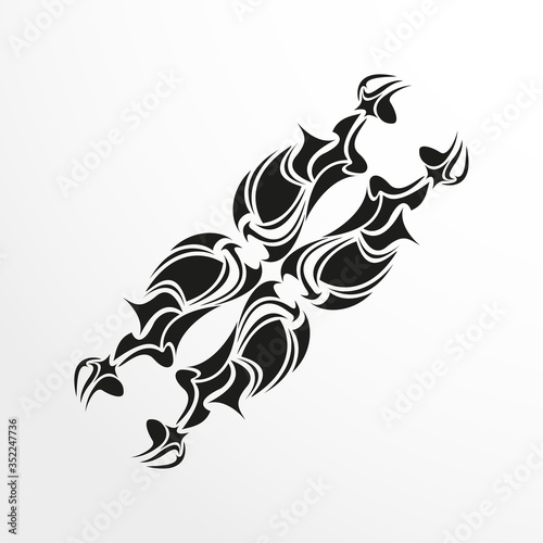 Black-white pattern for a tattoo on a light background. Vector illustration.