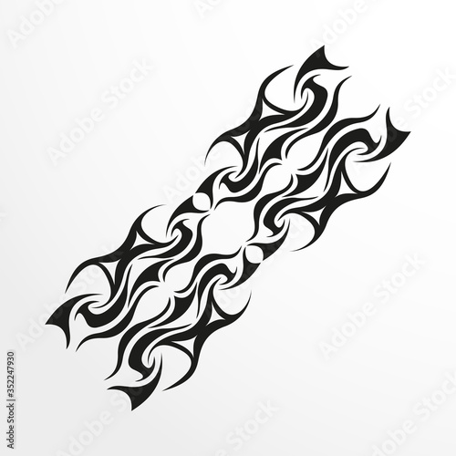 Black-white pattern for a tattoo on a light background. Vector illustration.