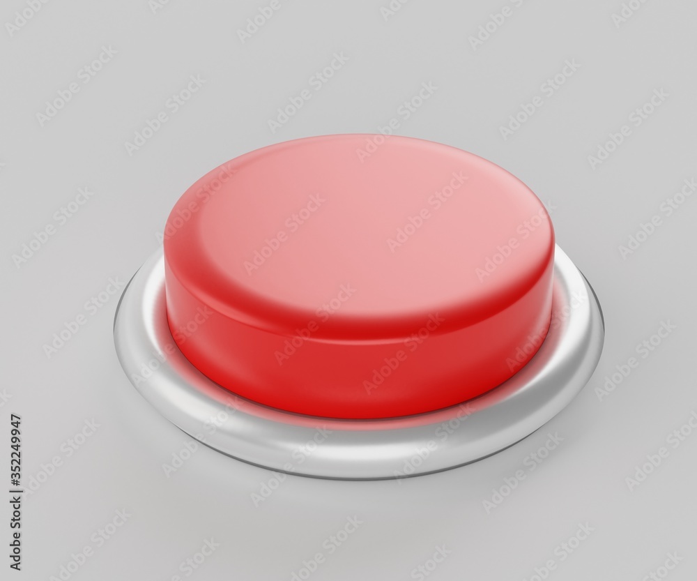 3d rendering of red button on white backgroud. 3d rendering of red button on white backgroud.