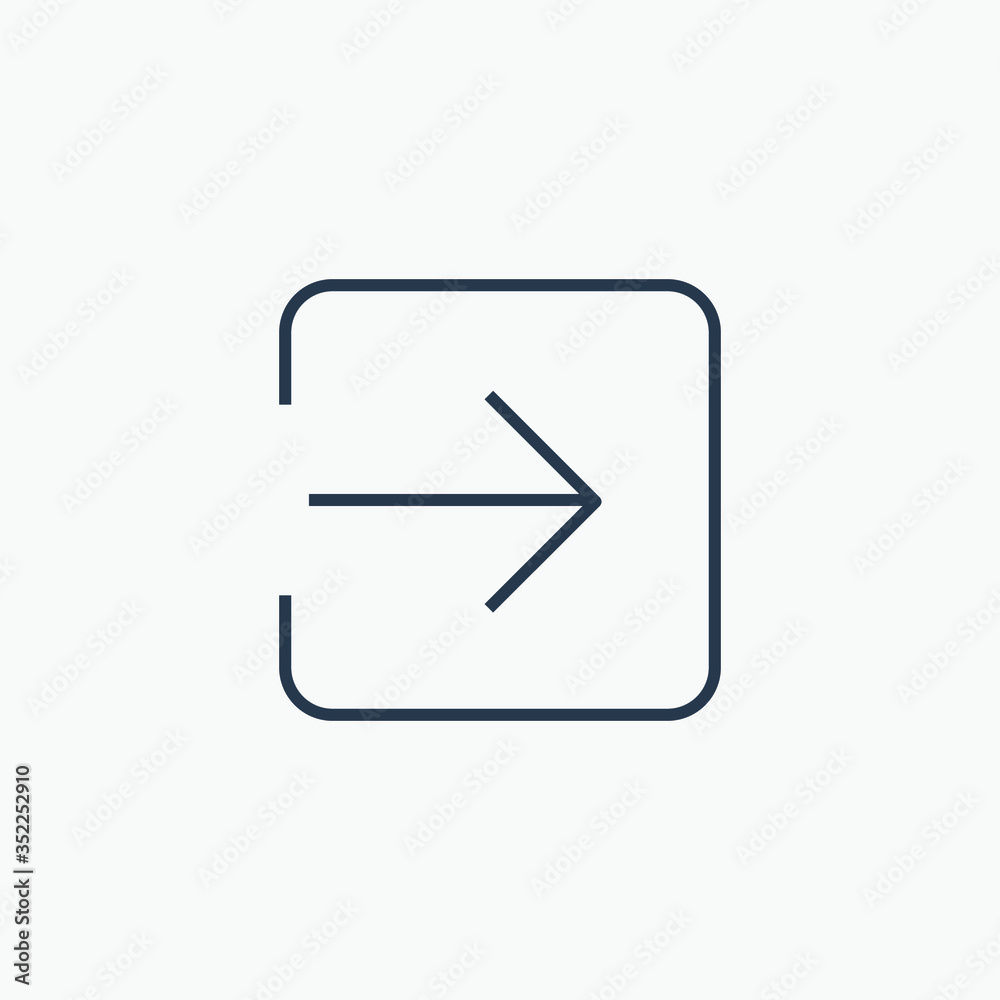 Login line vector minimalistic icon. Entry symbol. Join enter icon for web design. Modern flat input icon for app design. Inside door sign minimal flat linear icons Login line vector minimalistic icon. Entry symbol. Join enter icon for web design. Modern flat input icon for app design. Inside door sign minimal flat linear icons