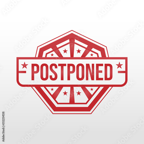 Postponed Sign Illustration on White Background