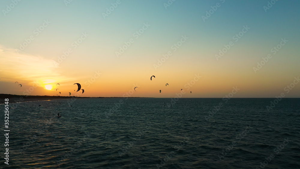 Kitesurf on Ceará beach .Route of emotions in the northeast of Brazil