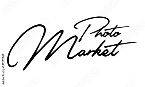 Photo Market Cursive Calligraphy Black Color Text On White Background
