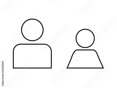 Man and woman outline icon avatar profile picture. Vector illustration