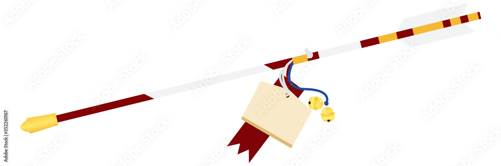イラスト素材 破魔矢 絵馬 縁起物 願い事 正月 年賀状素材 ベクター Stock Vector Adobe Stock