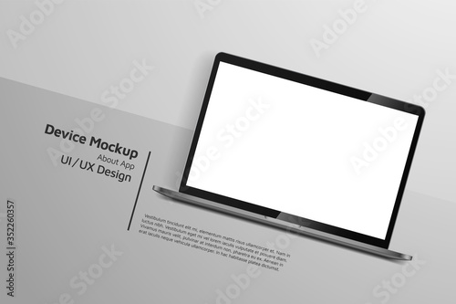 Laptop isometric perspective view. Template for infographics or presentation UI design interface. vector illustration