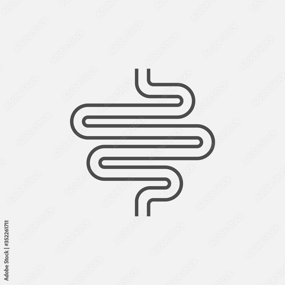 Intestine human organ icon isolated on white background. Vector illustration. Intestine human organ icon isolated on white background. Vector illustration.