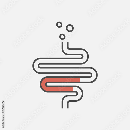 Colitis vector icon isolated on white background. Vector illustration.