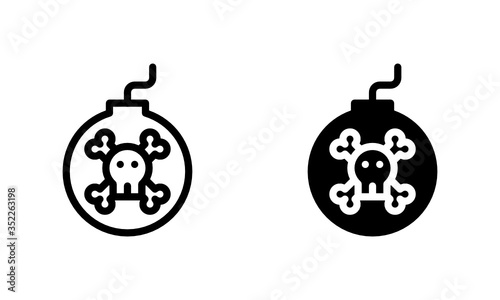 Poison Bomb Dangerous Toxic Icon, Logo, Vector