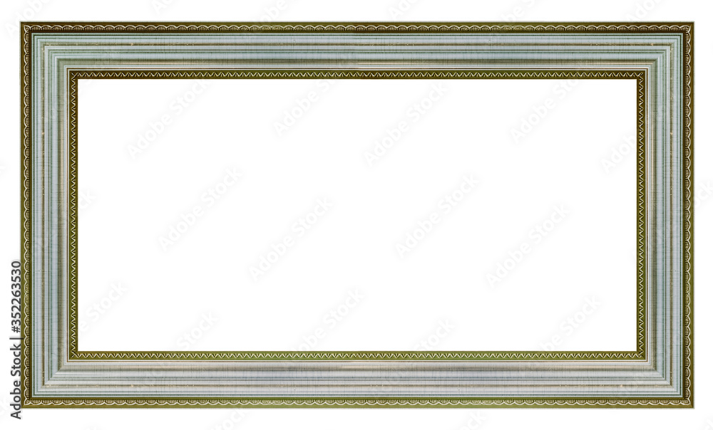 Old style silver frame isolated on a white background Old style silver frame isolated on a white background
