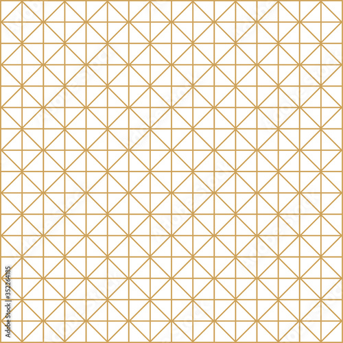 Abstract golden geometric seamless pattern. Modern luxury style. Outline vector illustration.