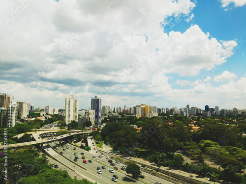 Panoramic view of Ibirapuera neighborhood in Sao Paulo, Brazil