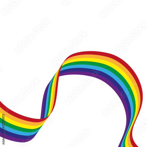 vector background with ribbon in rainbow on a white background EPS