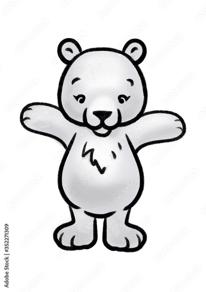 Naklejka premium Süßer cartoon Eisbär Illustration für kinder