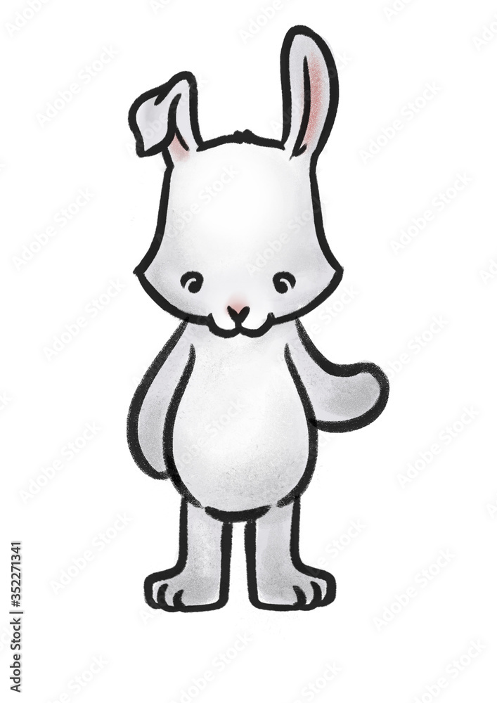 Obraz premium Süßer cartoon Hase Illustration für kinder