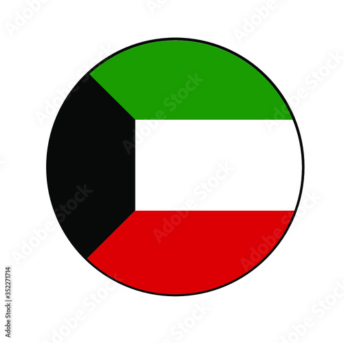 Kuwait Flag Button rounded on isolated white for Middle East or Arabian Gulf push button concepts. Free Download Kuwait Flag Button rounded on isolated white for Middle East or Arabian Gulf push button concepts. - GFXLoad