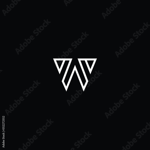  Professional Innovative Initial WA logo and AW logo. Letter W WW Minimal elegant Monogram. Premium Business Artistic Alphabet symbol and sign
