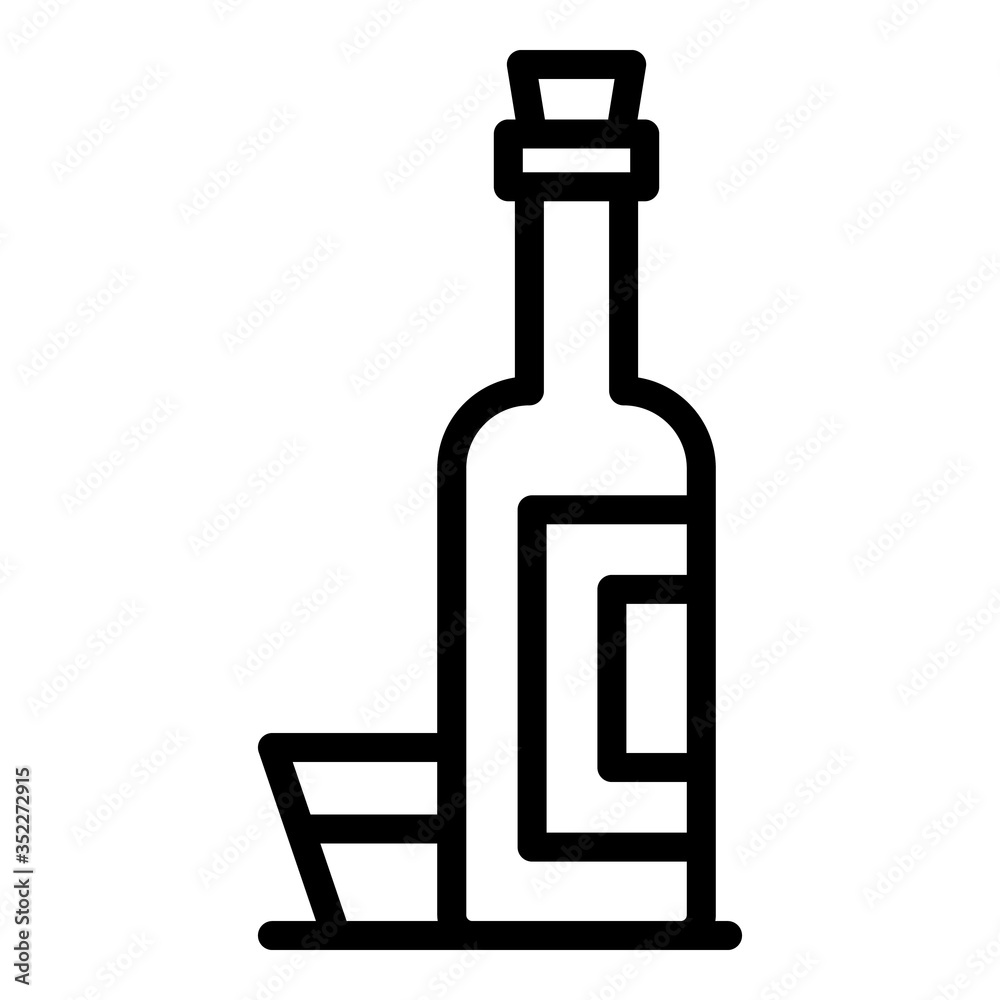 A bottle and a bowl icon. Outline a bottle and a bowl vector icon for web design isolated on white background A bottle and a bowl icon. Outline a bottle and a bowl vector icon for web design isolated on white background