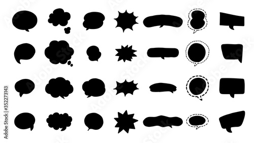 Hand drawn speech bubbles set collection Vector.