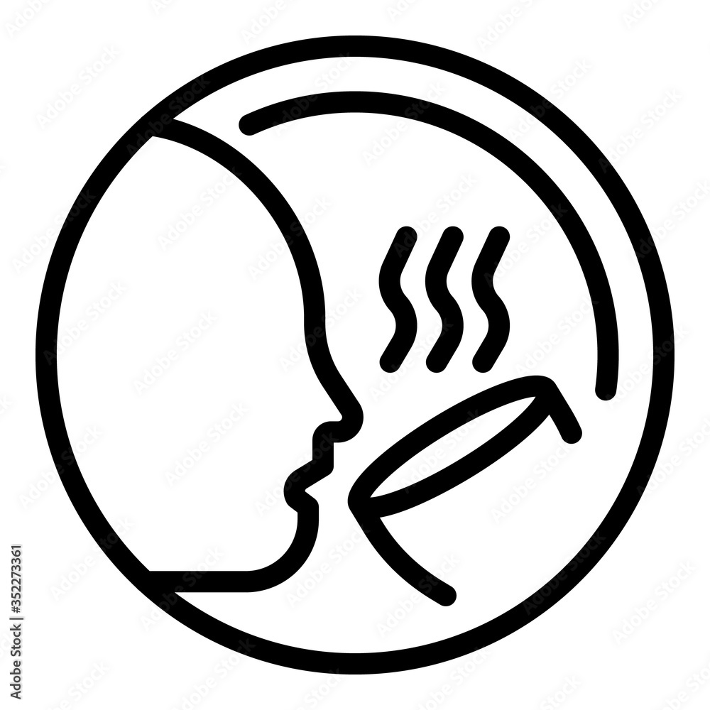 Face and hot cup icon. Outline face and hot cup vector icon for web design isolated on white background Face and hot cup icon. Outline face and hot cup vector icon for web design isolated on white background
