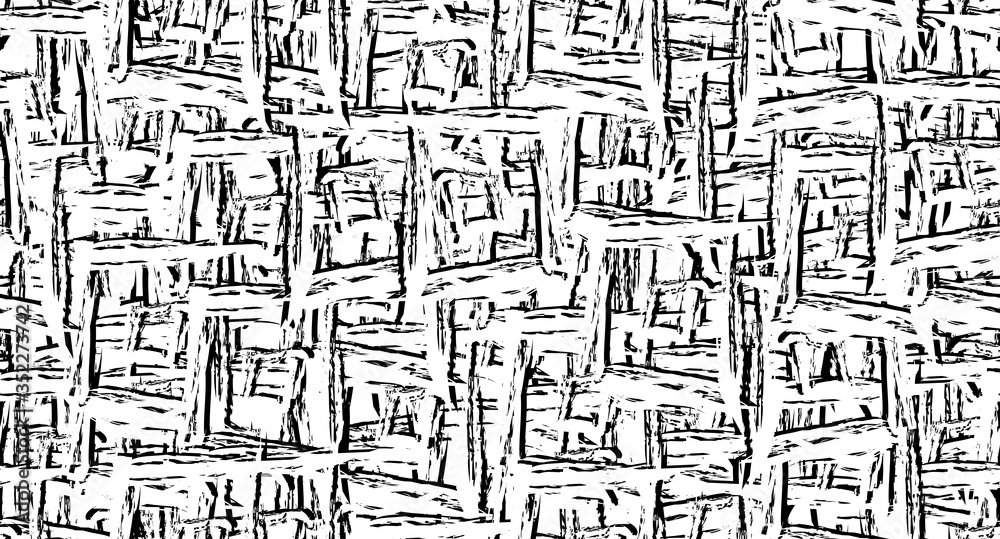 Seamless grunge texture. Monochrome repeating background. Black and white pattern of abstract elements