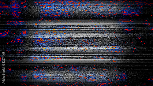 Digital Noise Screen No Signal Glitch Lines Pixels Abstract Background