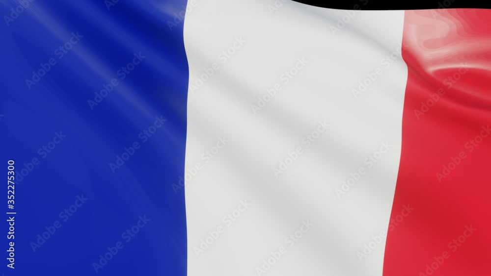 Le drapeau de la France en mouvement
