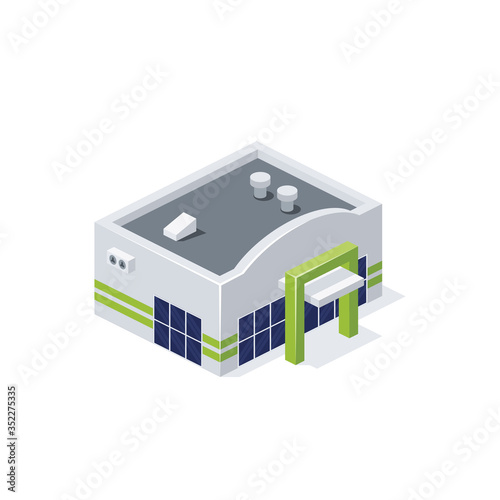 Supermarket. Vector 3d isometric, color web icon, new flat style. Creative illustration design, isolated graphic idea for infographics.