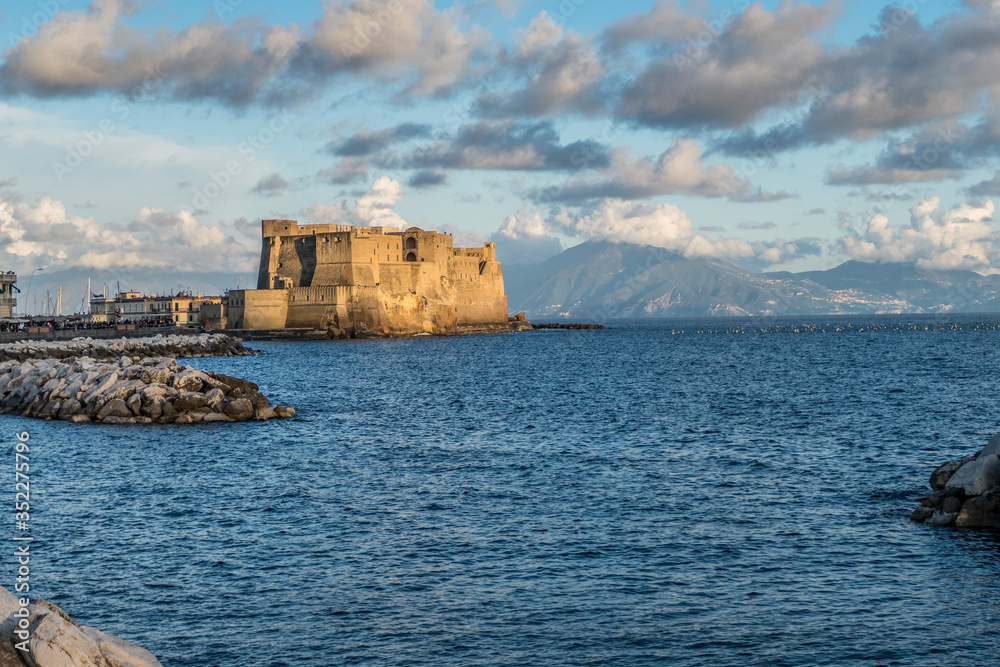 Castel dell'Ovo in Naples at sunset