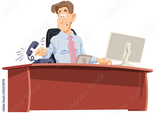 Businessman with phone. Funny people.