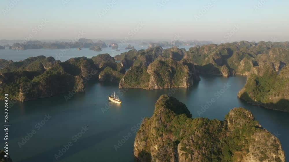 Vietnam Islands of Ha Long Bay, Breathtaking Aerial Drone View Vietnam Islands of Ha Long Bay, Breathtaking Aerial Drone View