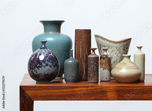 Fényképezés A collection of midcentury Scandinavian ceramics