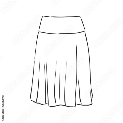 Vector illustration of skirts. Women's clothes, skirt, vector sketch illustration