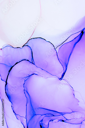 Abstract fluid art in alcohol ink painting technique.