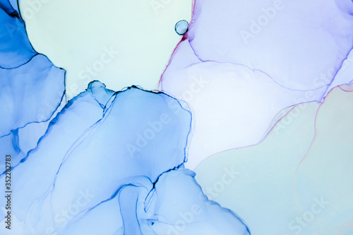 Abstract fluid art in alcohol ink painting technique.