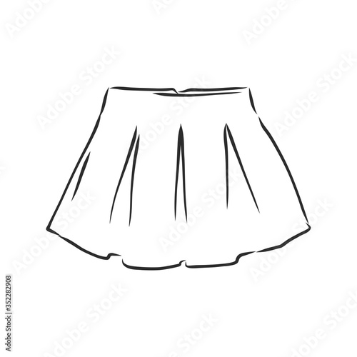 Vector illustration of skirts. Women's clothes, skirt, vector sketch illustration