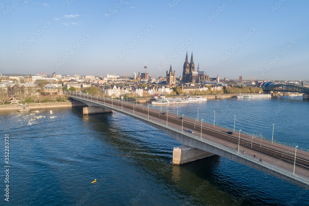 Aerial View Cologne  Köln Rhein Panorama