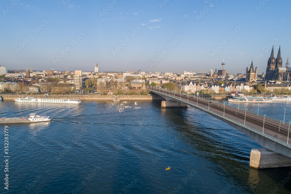 Aerial View Cologne  Köln Rhein Panorama