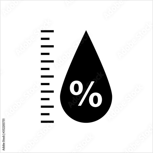 Humidity Icon, Water Vapour Present Concentration In Air, Percentage Of Gaseous State Of Water In Air
