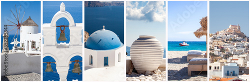 greece travel background collage of images