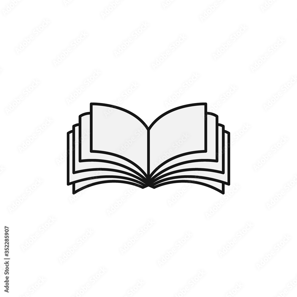 Book icon flat vector illustration. Education symbol. Book icon flat vector illustration. Education symbol.