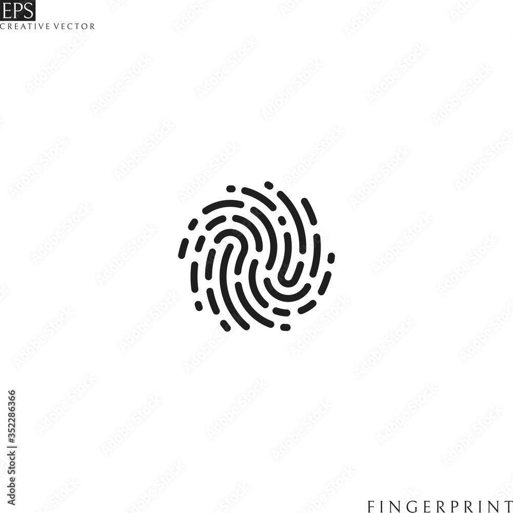 Fingerprint icon. Isolated fingerprint on white background Fingerprint icon. Isolated fingerprint on white background