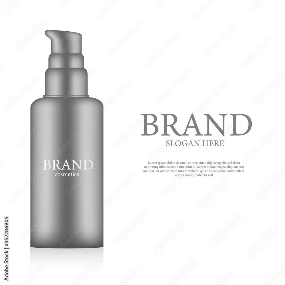 Blank realistic cosmetic bottle mockup on black for banner promotional Blank realistic cosmetic bottle mockup on black for banner promotional