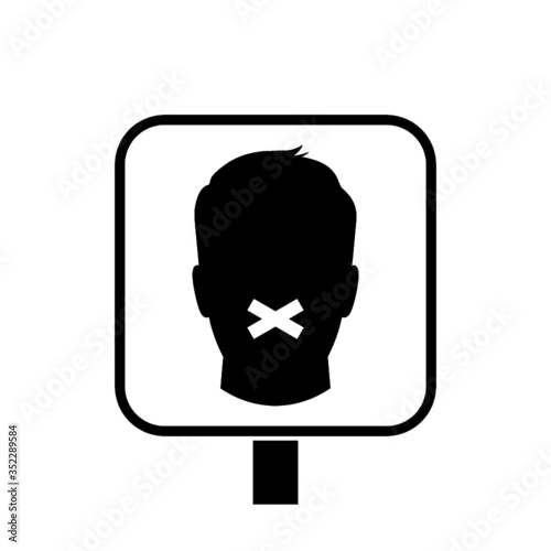 Simple illustration of silence icon for web design isolated on white background